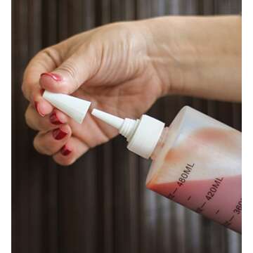 Tovla Plastic Leak-Proof Squeeze Squirt Bottles with White Cap for Liquid, Sauces, Frosting, Paintin...