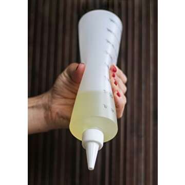 Tovla Plastic Leak-Proof Squeeze Squirt Bottles with White Cap for Liquid, Sauces, Frosting, Painting, Pancake Making, 16 oz, Set of 4