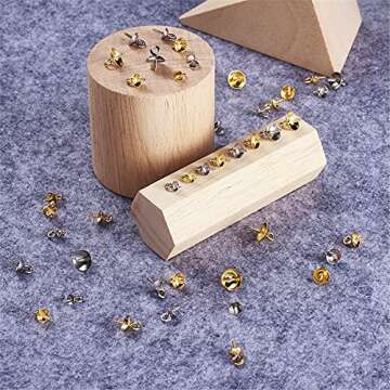 Craftdady 80Pcs Stainless Steel Cup Pearl Bail Pin Peg Pendants Gold Silver Metal Screw Eye Pinch Bails for Half Drilled Beads Charms Jewelry Making