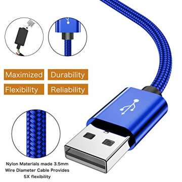KUXIYAN Short USB C Cable,3-Pack(2x1ft + 0.5ft) USB Type C Charger Nylon Braided Fast Charging Cord Compatible