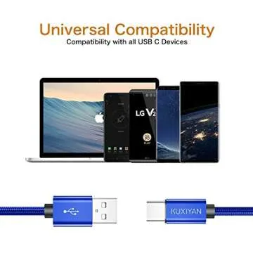 KUXIYAN Short USB C Cable,3-Pack(2x1ft + 0.5ft) USB Type C Charger Nylon Braided Fast Charging Cord Compatible