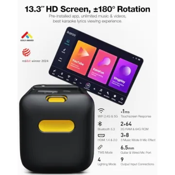 Ikarao Karaoke Machine with Wireless Mics & Speaker