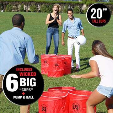 Wicked Big Sports Supersized Pong Outdoor/Indoor Sport Tailgate Games,72 months to 720 months, 6 Cups, Multi (965)