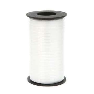 Berwick 1 01 3/16" Wide Splendorette Crimped Curling Ribbon for Gift Wrapping and Hair Bows, 500-Yard Spool, White