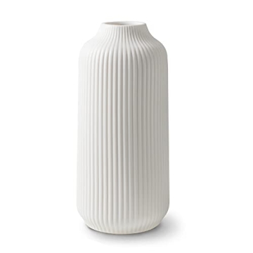 flature Ceramic Vase in Nordic Style, Deco Vase Large for Pampas Grass as Boho Deco, Vase White Matt...