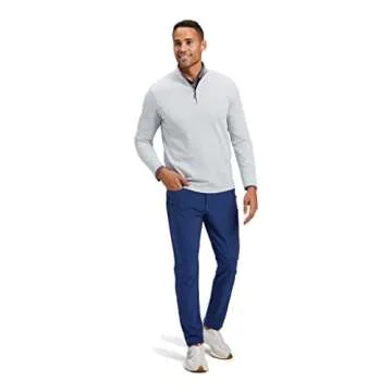 Mizzen + Main Light Grey Heather Pullover