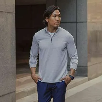 Mizzen + Main Light Grey Heather Pullover