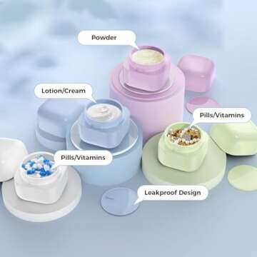 Travel Containers for Toiletries,TSA Approved 1oz Travel Size Containers, Leak-proof Travel Essentials with Lid for Cosmetic Face Hand Body Cream