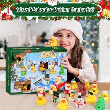 2024 Advent Calendar Christmas Rubber Ducks: 24 Unique Designs for Kids Fun