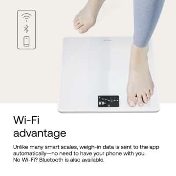 Withings Body - Digital Wi-Fi Smart Scale with Automatic Smartphone App Sync, BMI, Multi-User Friendly, with Pregnancy Tracker & Baby Mode