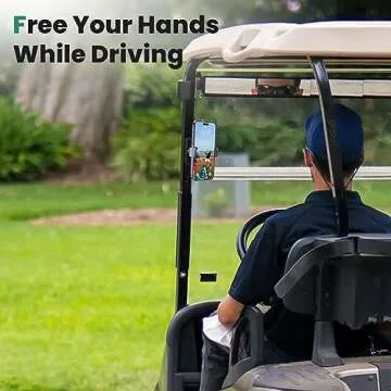 Golf Cart Phone Holder, Strong Magnetic Cell Phone Mount for Golf, Portable Golf Cart Accessories, Attaches to EZGO/Club Car/Yamaha/Metal Surface, Magnetic Gym Phone Holder Fits All 4.7-6.5" Phones