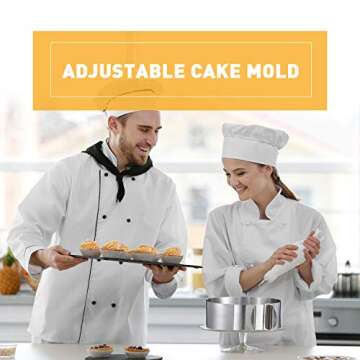 2 Piece Adjustable Cake Mold Ring Set, Stainless Steel Round Cake Mold and Square Cake Mousse Mold for Home Kitchen Baking Cooking Supplies, 6-12 Inch, 3.6-6 Inch