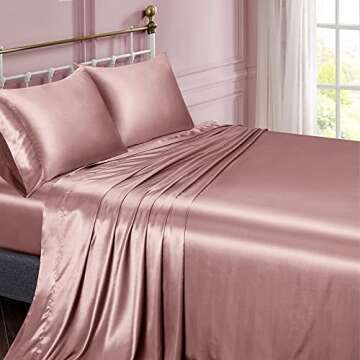 Vonty Satin Sheets Full Size Set - Luxurious Comfort for Dreamy Sleep