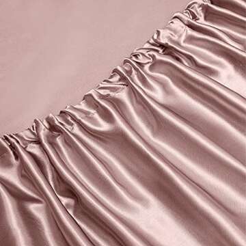 Vonty Satin Sheets Full Size Soft Silk Bed Sheets Set Rose Gold
