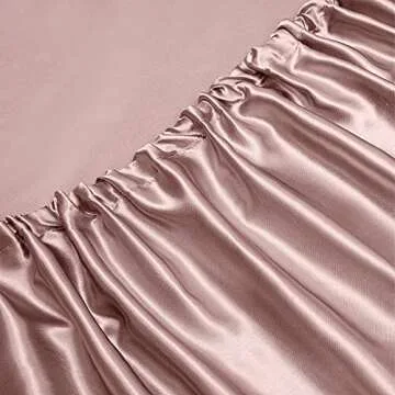 Vonty Satin Sheets Full Size Soft Silk Bed Sheets Set Rose Gold