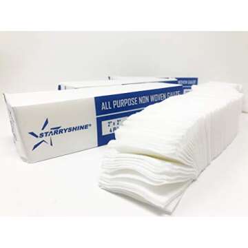 1000 PC (5 PKS) 2"X2" Non-Woven 4-Ply Dental Medical Gauze Pad, Non-Sterile All Purpose Gauze Sponges, 4-Ply Cotton Filled Sponges Provide Maximum Absorption