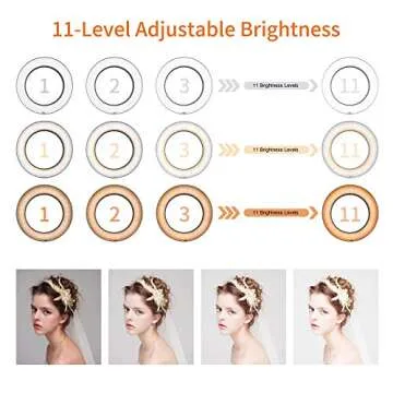 EMART 6'' LED Ring Light with Tripod Stand, 3 Light Modes & 11 Brightness Level Photography Continuous Portable Lighting Kit for Table Top Photo Video Studio - 2 Sets