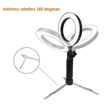 EMART 6'' LED Ring Light with Tripod Stand, 3 Light Modes & 11 Brightness Level Photography Continuous Portable Lighting Kit for Table Top Photo Video Studio - 2 Sets