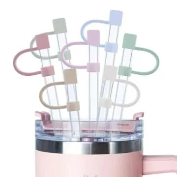 7Pcs 0.4in/10mm Diameter Silicone Straw Covers Cap Compatible with Stanley 20 30&40 Oz Cup, Straw Toppers for Stanley 40 Oz Tumbler with Handle, Dust-Proof Straw Caps for Water Bottle