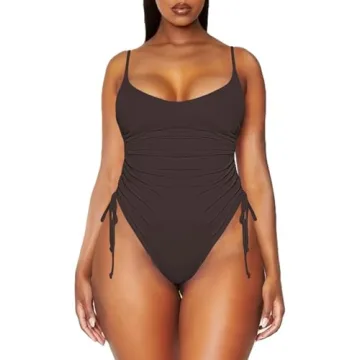 Viottiset Women's Drawstring One Piece Swimsuit for Summer