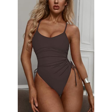 Viottiset Women's Drawstring One Piece Swimsuit for Summer