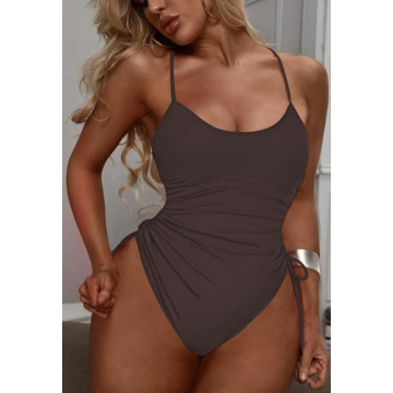 Viottiset Women's Drawstring One Piece Swimsuit for Summer