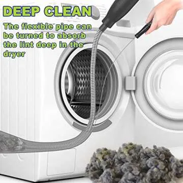 Sealegend Dryer Vent Cleaner Kit,Dryer Lint Vacuum Attachment with Flexible Guide Wire Vacuum Hose Lint Remover Brush Black