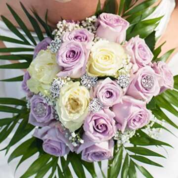 36 Vintage Rhinestone Flower Brooches Jewelry for Crafts