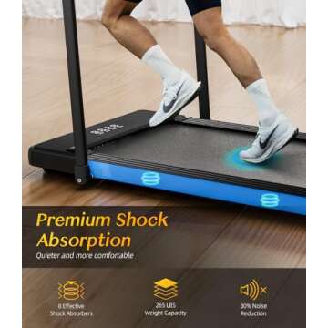Bifanuo 2 in 1 Folding Treadmill, Smart Walking Running Machine with Bluetooth Audio Speakers, Insta...