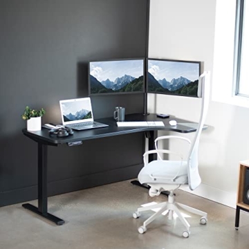 VIVO Electric Corner Standing Desk with Memory Controller Adjustment
