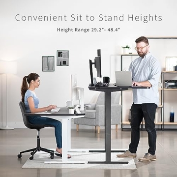 VIVO Electric Corner Standing Desk with Memory Controller Adjustment