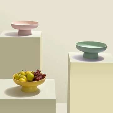 onefitow Fruit bowl Fruit Basket for Kitchen Countertop Kitchen Storage Baskets Stand Organization, Decor Centerpiece for Kitchen Counter or Dining Room Tables, White