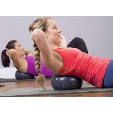 Balanced Body Ribbed Inflatable Ball, Inflatable Exercise Ball, Workout Ball Pilates Equipment for Gym or Home Workouts or Physical Therapy