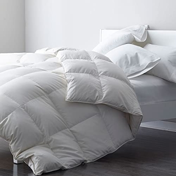 DWR Heavyweight Feather Down Comforter King, 100% Cotton Cover, Warm Hotel Style Bed Quilt, Thicker ...