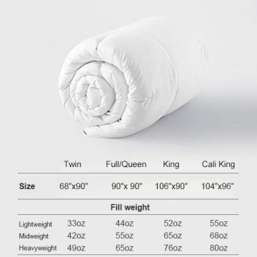 DWR Heavyweight Feather Down Comforter King for Warmth