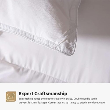 DWR Heavyweight Feather Down Comforter King for Warmth