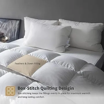 DWR Heavyweight Feather Down Comforter King for Warmth