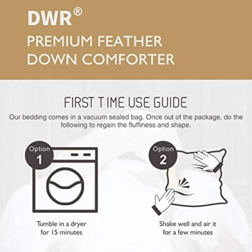 DWR Heavyweight Feather Down Comforter King for Warmth