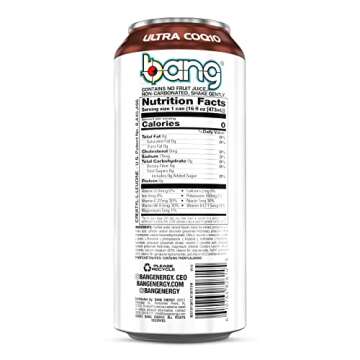 Bang Energy Georgia Peach Sweet Tea, Sugar-Free Energy Drink, 16 Ounces (Pack of 12)