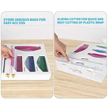 PILIPILI Bamboo Foil and Wrap Dispenser for Kitchen