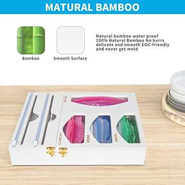 PILIPILI Bamboo Foil and Wrap Dispenser for Kitchen