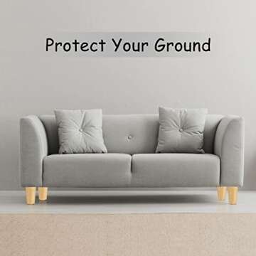 Ruisita 8 Pieces Furniture Couch Legs 4 Inch Round Solid Wood Sofa Legs Natural Wooden Couch Legs Replacement Legs for Armchair, Cabinet, Chair, Footstool, Mid Century Modern Dresser, Natural