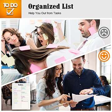 Daily Planner, Undated Planner to Do List 6 Rings Refills, Day Planner Notepad, Checklist Productivity Organizer, Work Planner, Academic Planner for A5 Refillable Journal Notebook