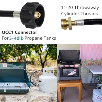 DozyAnt 4FT Propane Adapter Hose for Outdoor Cooking