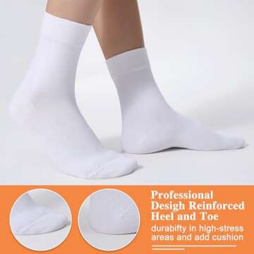 ATBITER Women's Thin Cotton Socks, Soft Bootie Dress Socks, Above Ankle Crew Casual Socks (6-Pairs Present Box)