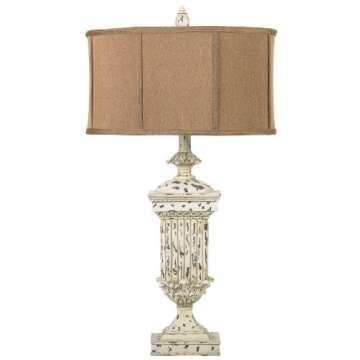 Dimond Lighting 93-029 17 by 31-Inch Morgan Hill 1-Light Traditional Table Lamp, Distressed White Finish