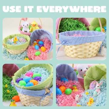 JOYIN 3 PCS Easter Baskets with Colorful Grass Shreds