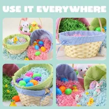 JOYIN 3 PCS Easter Baskets with Colorful Grass Shreds