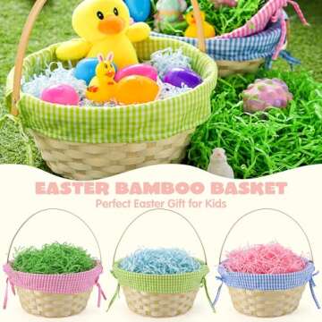 JOYIN 3 PCS Easter Baskets with Colorful Grass Shreds