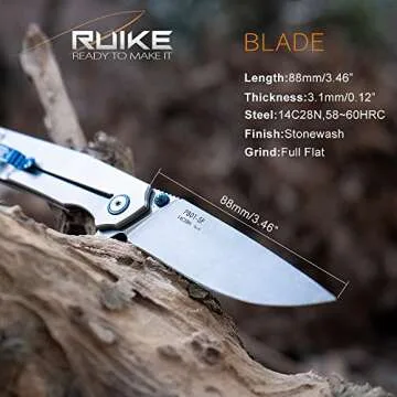 Ruike Pocket Knife Folding EDC Tactical Tool for Men